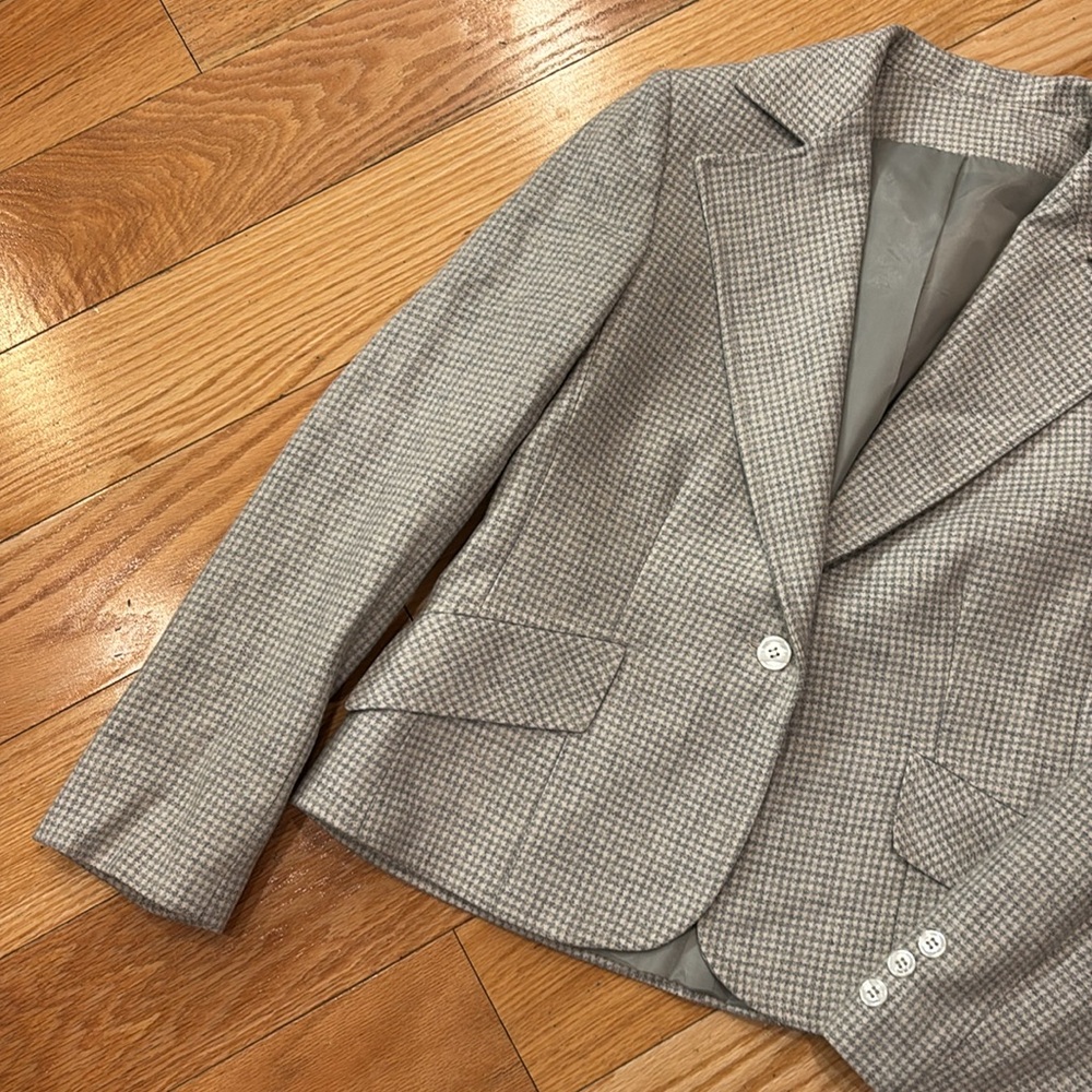 Devon Hall Gray Houndstooth Blazer - image 3